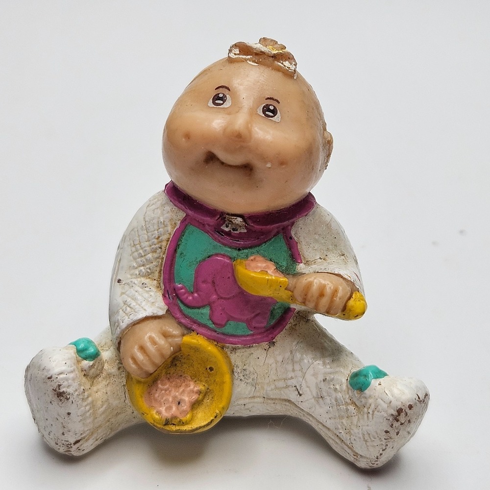 Vintage Cabbage Patch Kids Baby Figurine Spoon‎ & Bowl Mini Collectible 1984